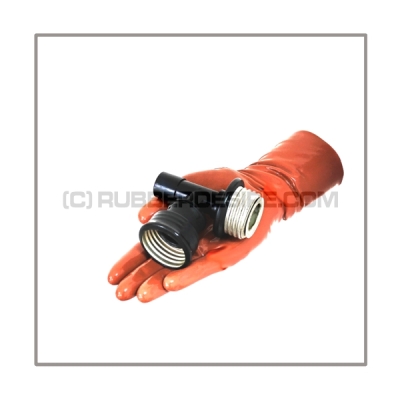 Gasmask-t-joint T-MEDI-S-OCC with gasmask-thread male to female and 22 mm mediport male without breathing reduction vent